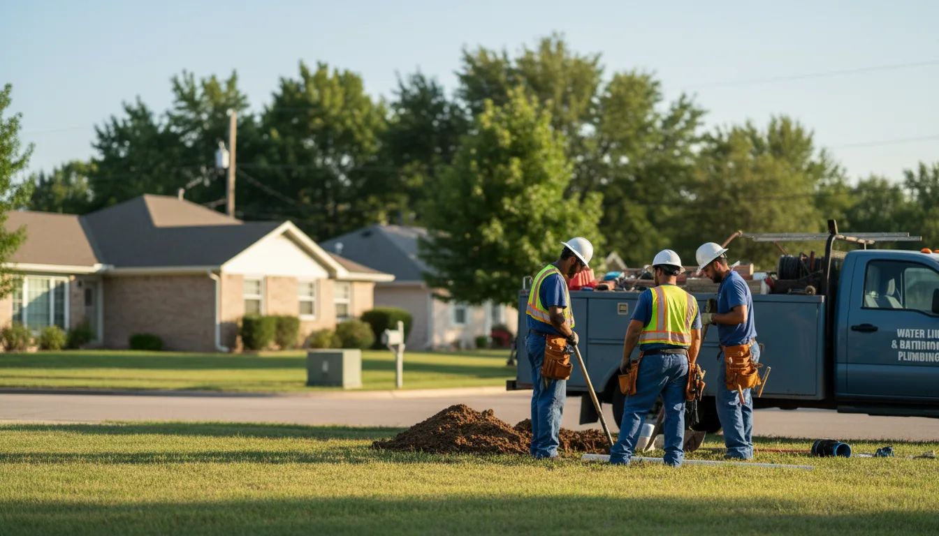 Residential water line and bathroom plumbing service in Aurora, ME